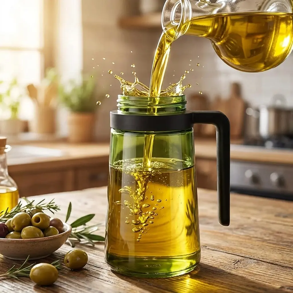 Pour olive oil